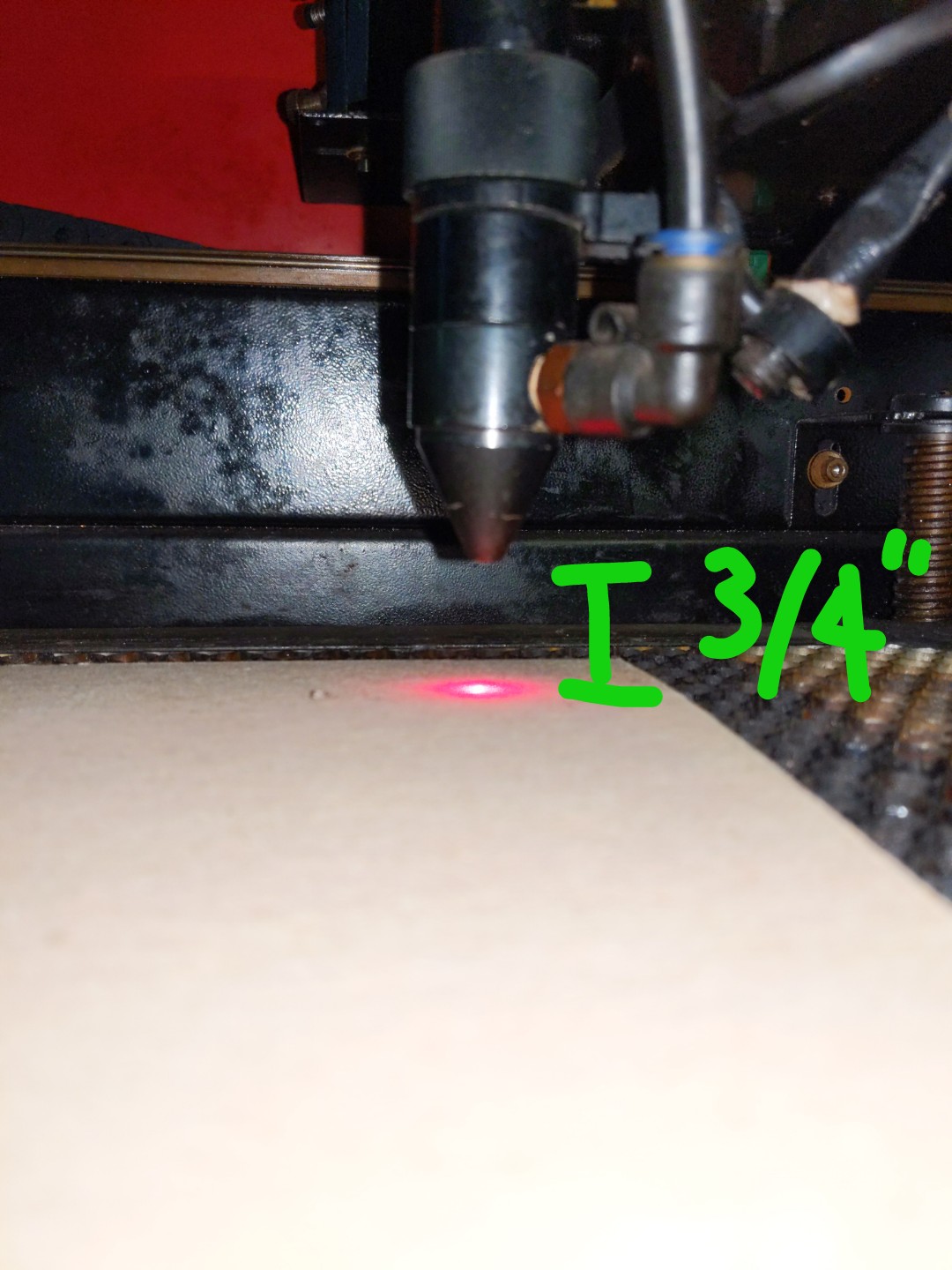 showing correct bed height for laser